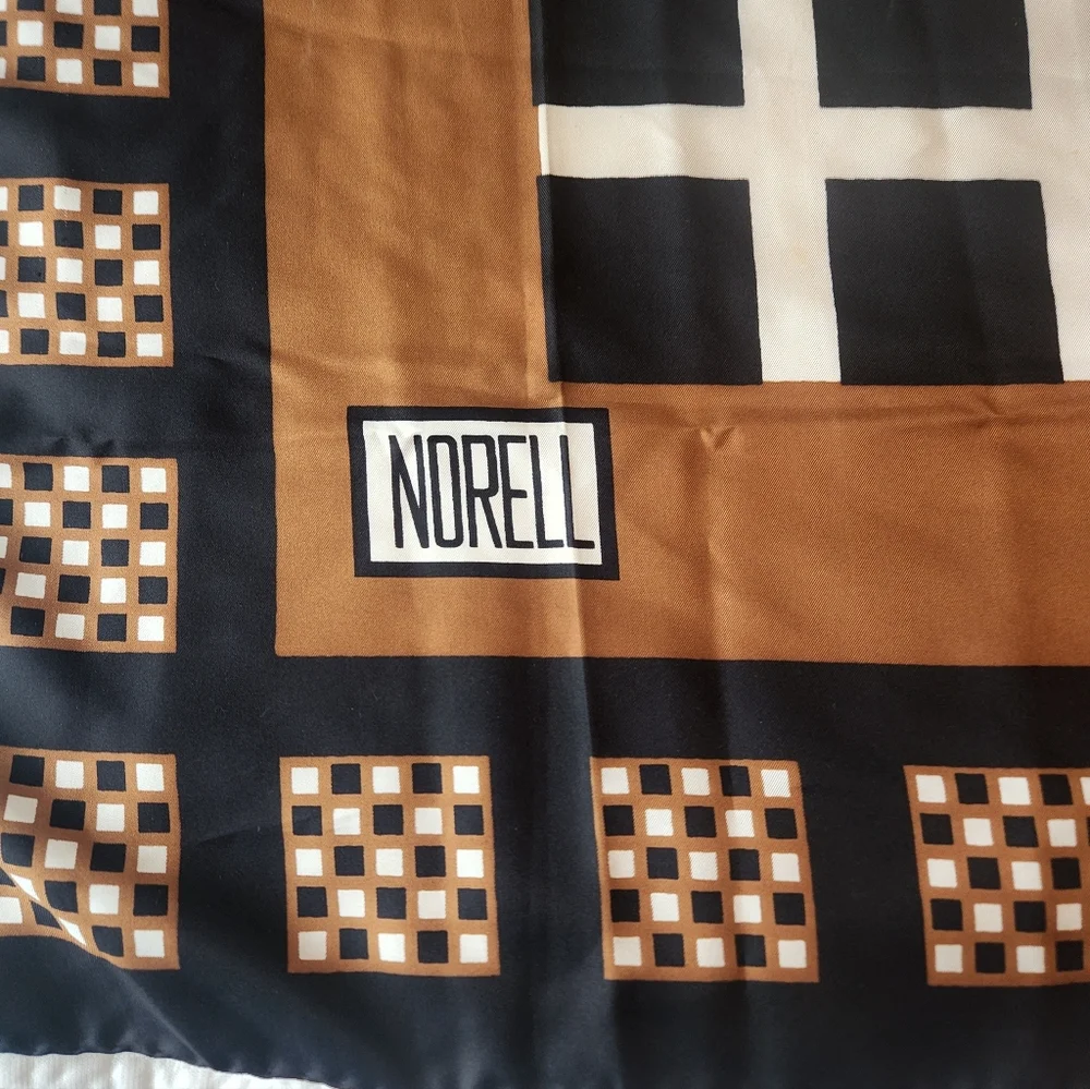 Elegant Black and Brown Checkered Scarf